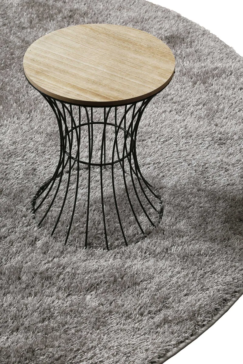 Teppich Rund Grau Hochflor "Fanny" WECONhome Basics