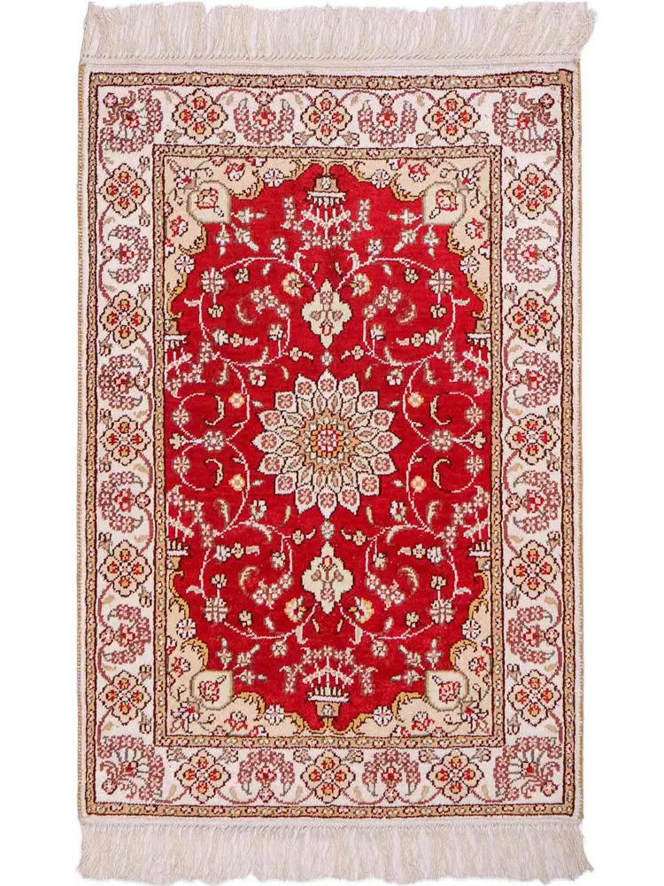 China Seide Teppich 62x90cm - Orientteppich - rot