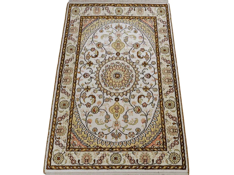 China Seide Teppich 59x88cm - Orientteppich - beige