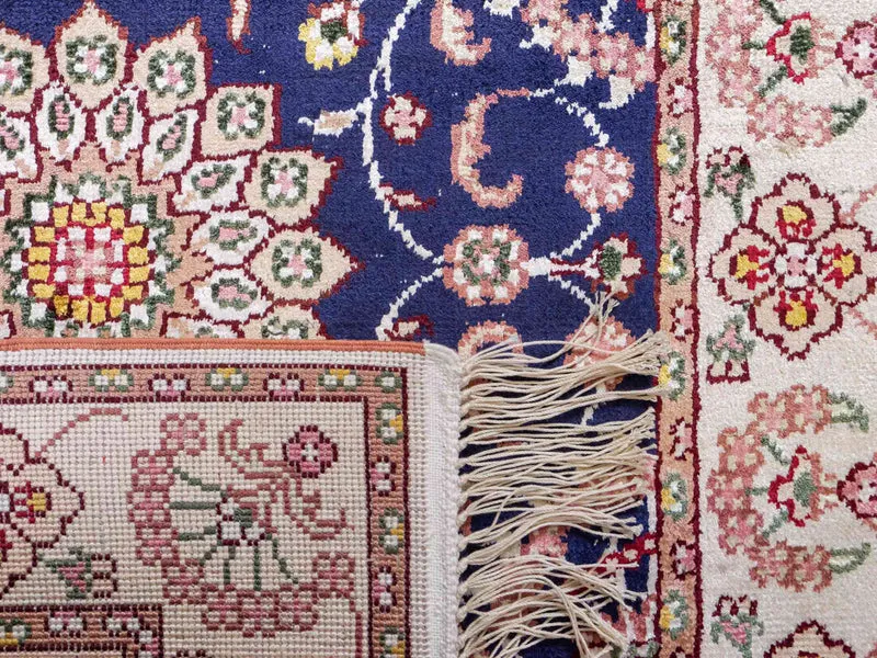 China Seide Teppich 61x91cm - Orientteppich - dunkelblau