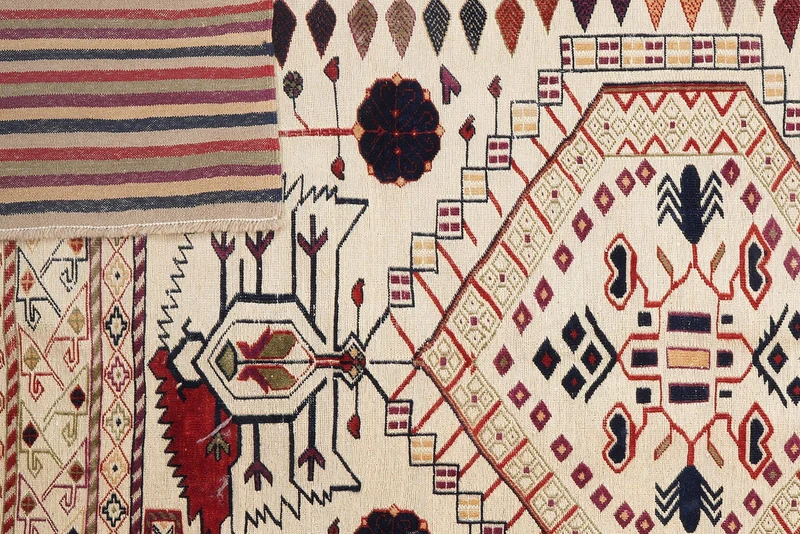 Kelim Belutch · Handgewebt – Beige, 282x217 cm
