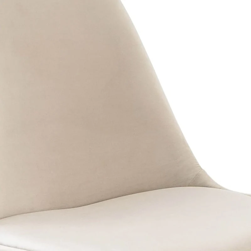 Samtstuhl Creme - Gold Gestell
