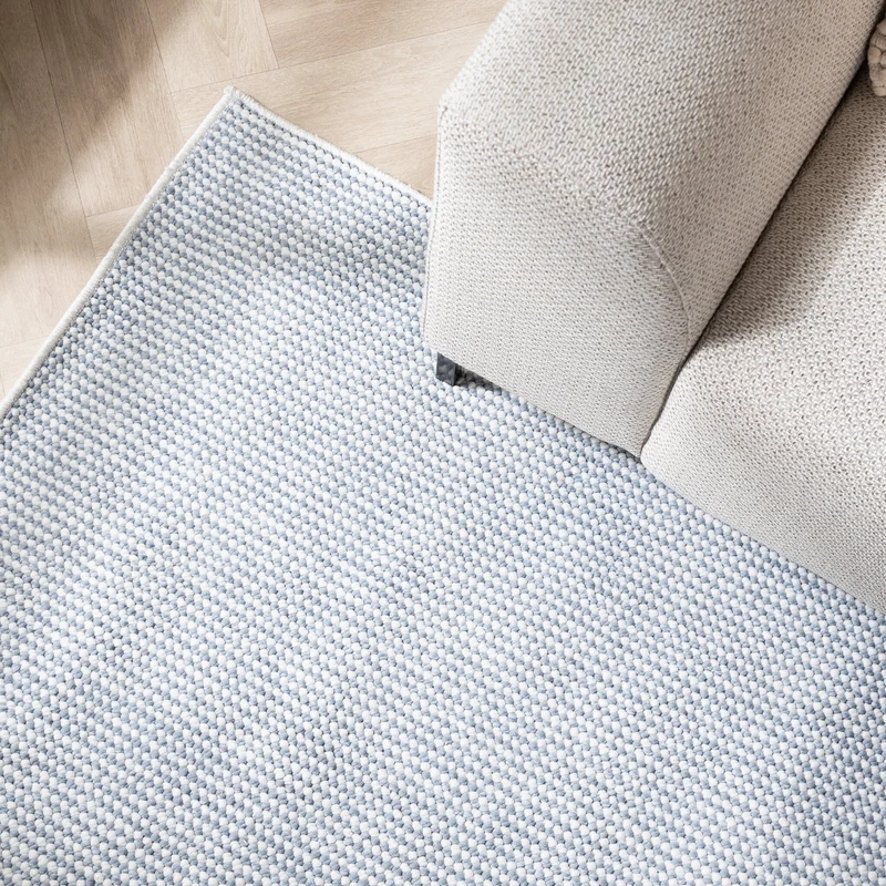 Kurzflor Teppich - Lykke Hellblau
