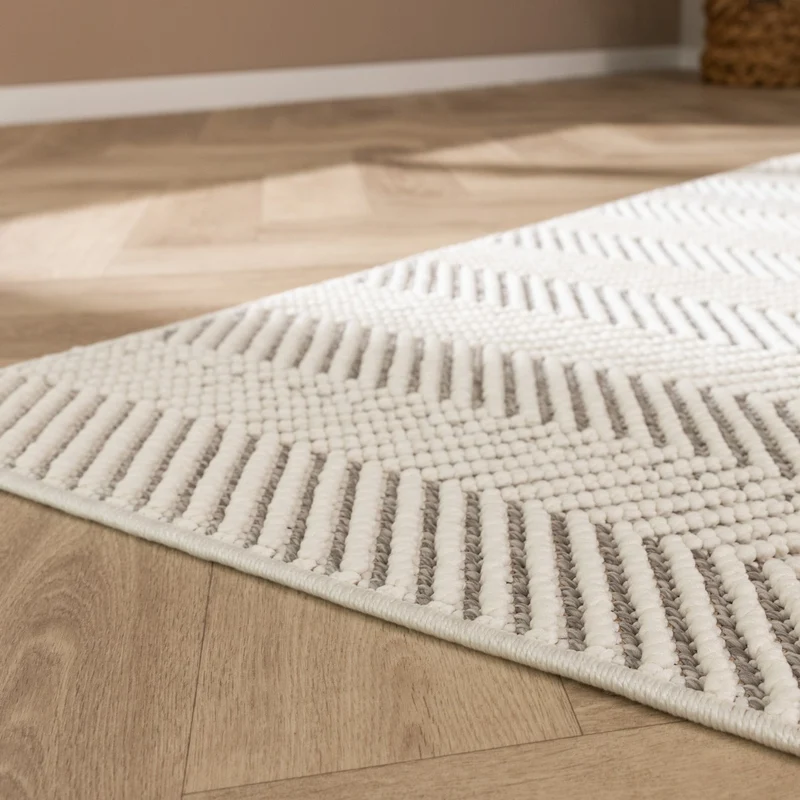 Nachhaltiger Teppich - Lorre Lines Creme Grau