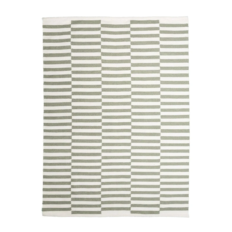 Baumwollteppich - Dazzle Blocks Grün Weiß