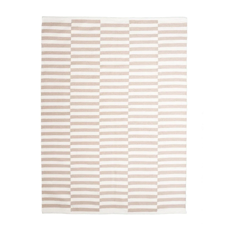 Baumwollteppich - Dazzle Blocks Beige Weiß
