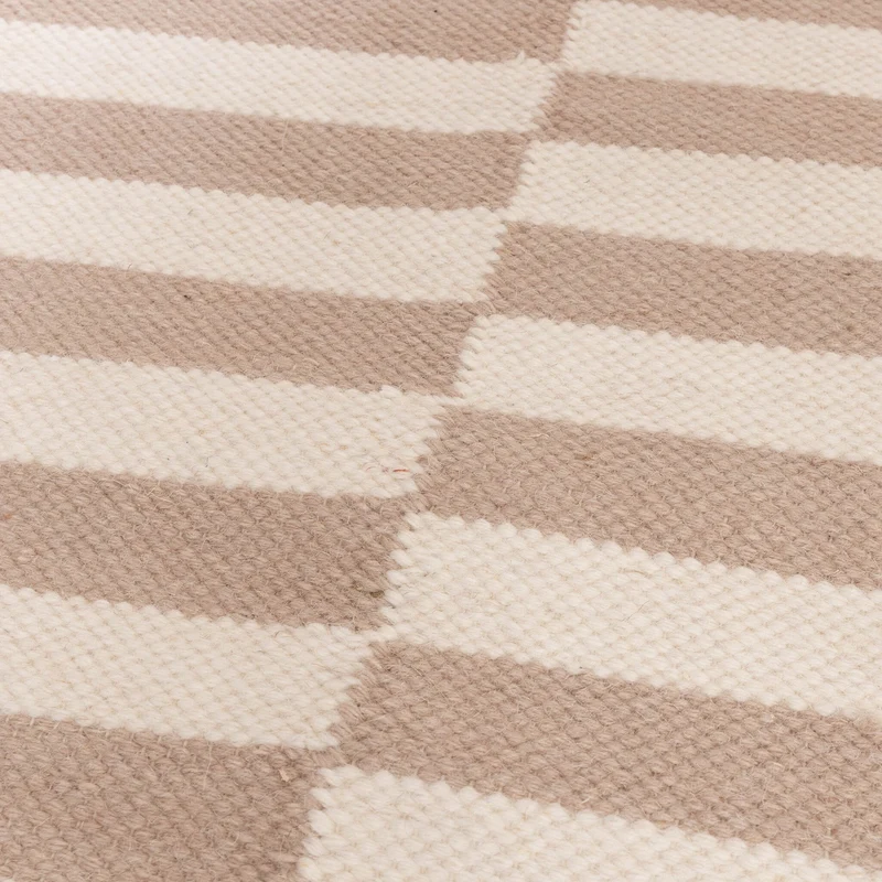 Baumwollteppich - Dazzle Blocks Beige Weiß
