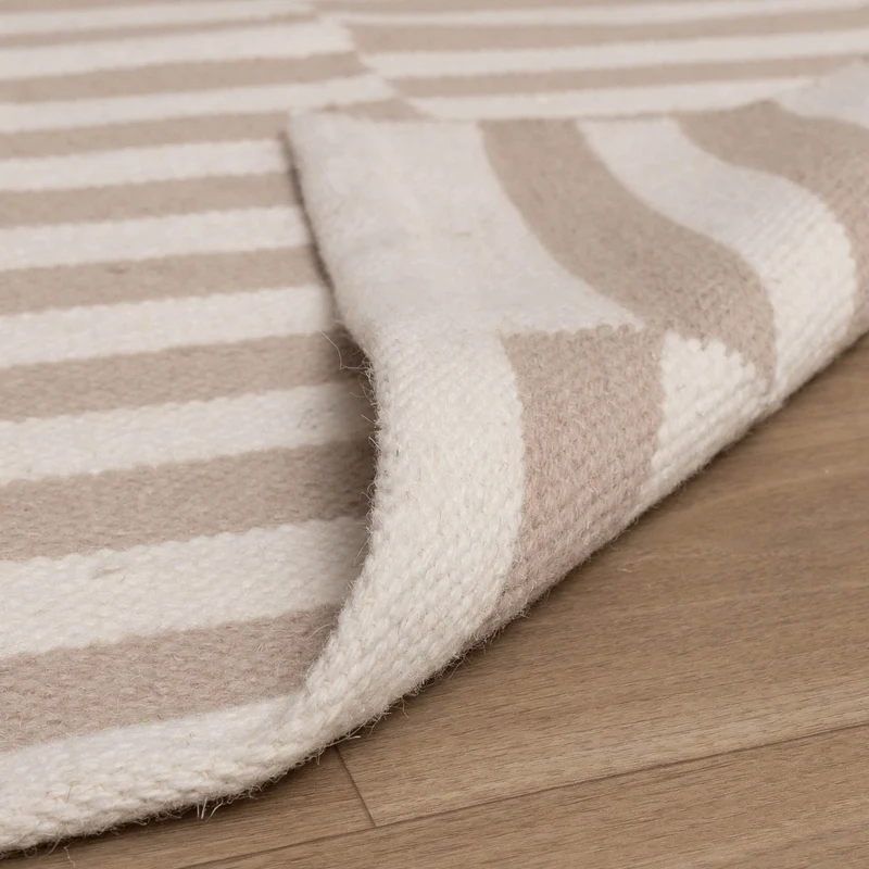 Baumwollteppich - Dazzle Blocks Beige Weiß