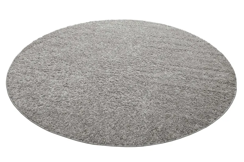 Teppich Rund Grau Hochflor "Greta" WECONhome Basics