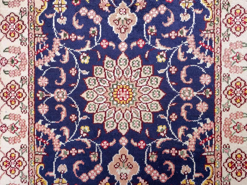 China Seide Teppich 60x92cm - Orientteppich - dunkelblau