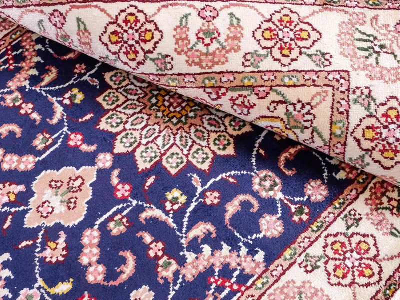 China Seide Teppich 60x92cm - Orientteppich - dunkelblau