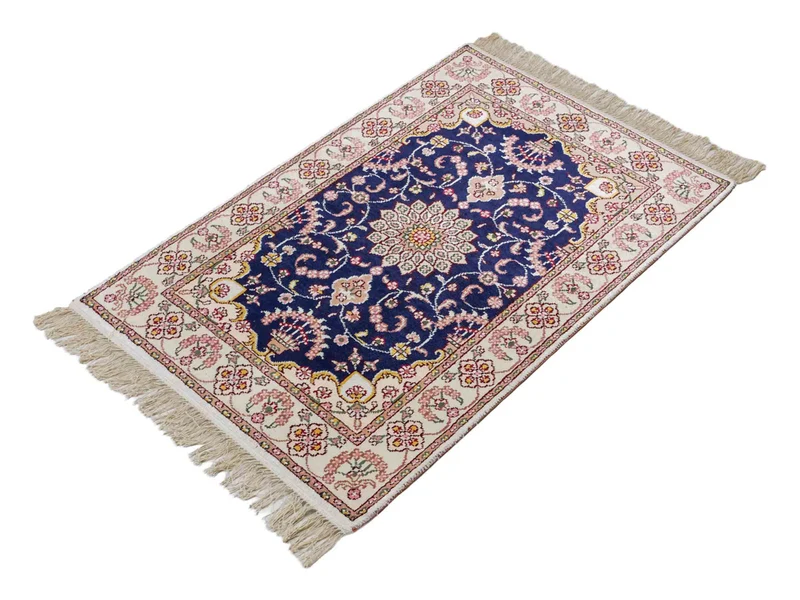 China Seide Teppich 60x92cm - Orientteppich - dunkelblau