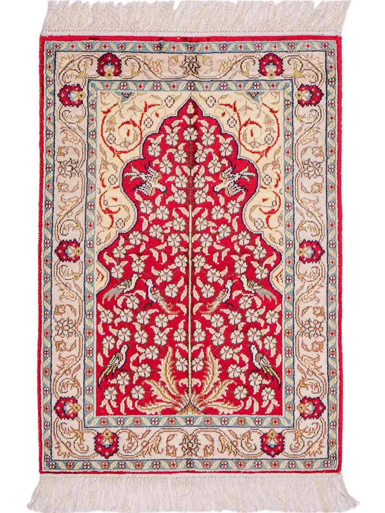 China Seide Teppich 58x86cm - Orientteppich - hellrot