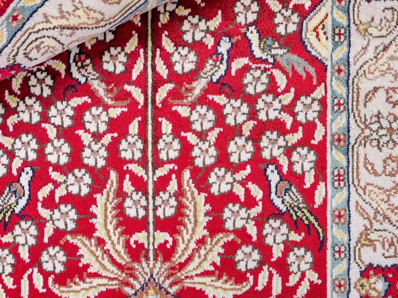 China Seide Teppich 58x86cm - Orientteppich - hellrot