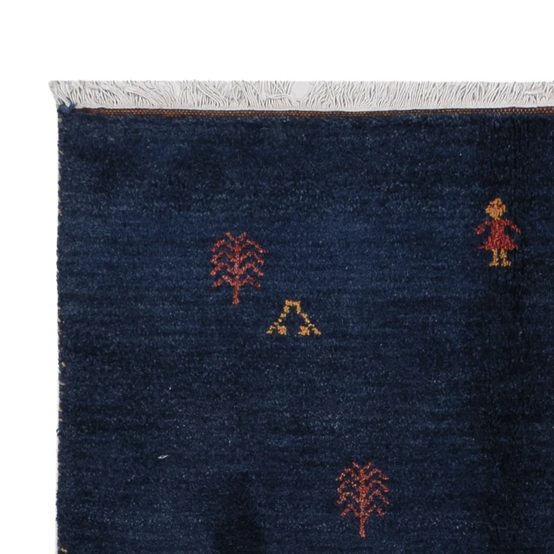 Gabbeh Teppich - Perser - 124 x 186 cm - dunkelblau