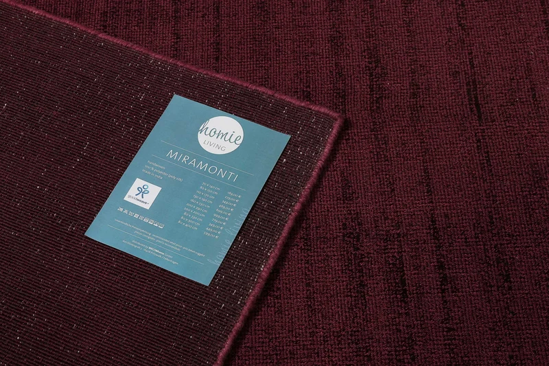 Teppich Bordeaux Rot Kurzflor "Miramonti" Homie Living