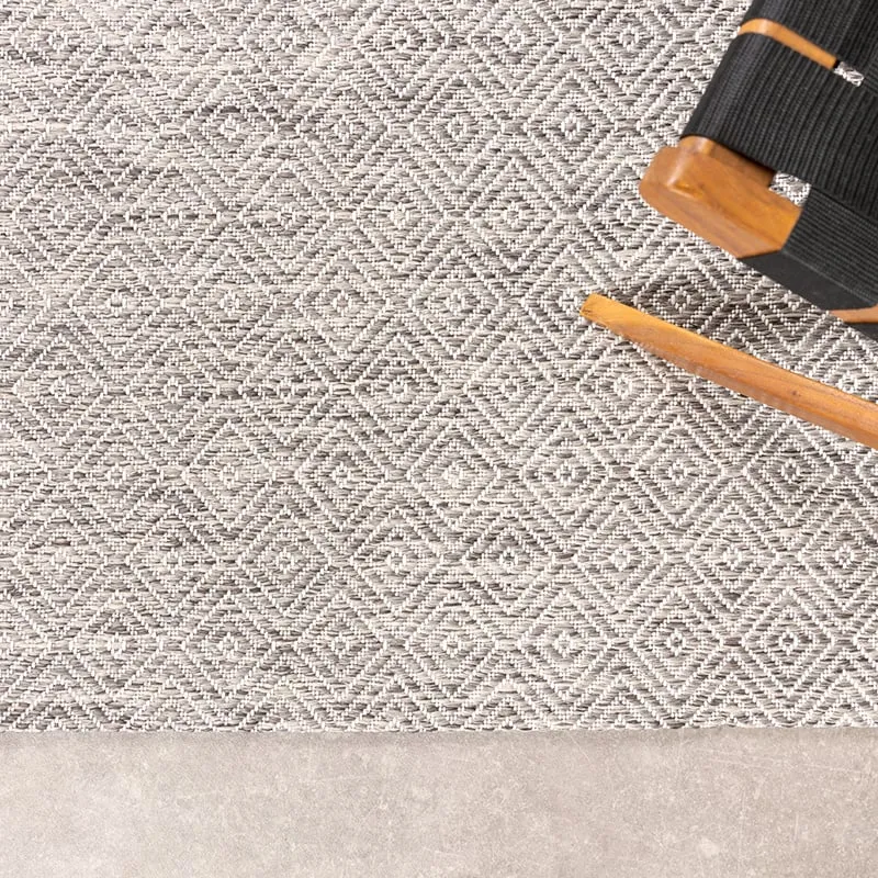In- & Outdoor Teppich Quadrat - Summer Tile Hellgrau