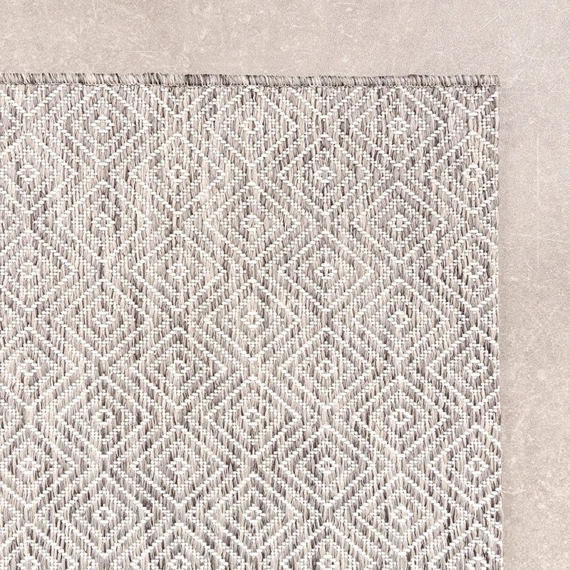 In- & Outdoor Teppich Quadrat - Summer Tile Hellgrau