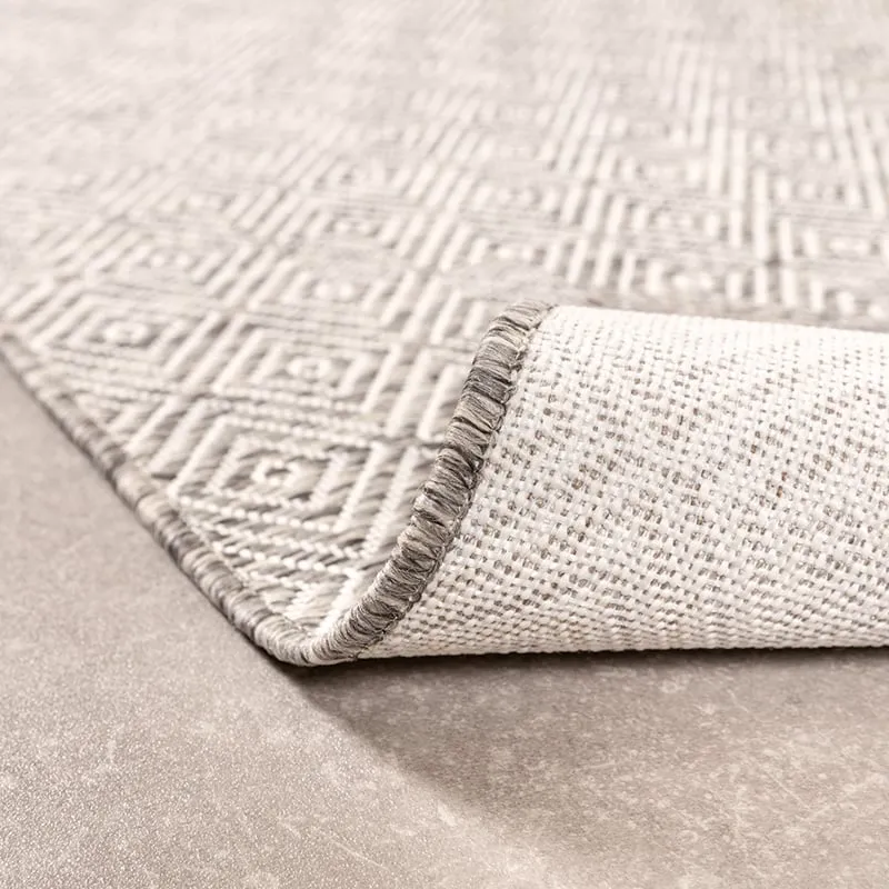 In- & Outdoor Teppich Quadrat - Summer Tile Hellgrau