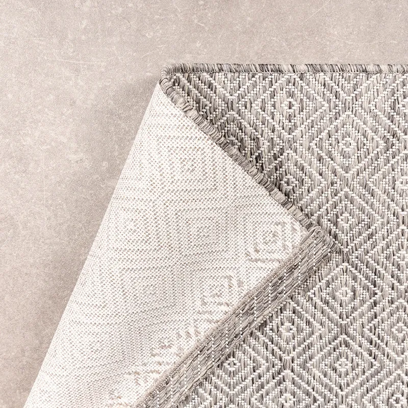 In- & Outdoor Teppich Quadrat - Summer Tile Hellgrau