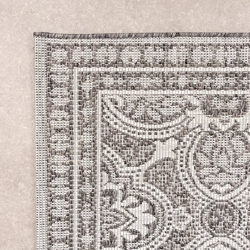 In- & Outdoor Teppich Quadrat - Summer Oriental Grau
