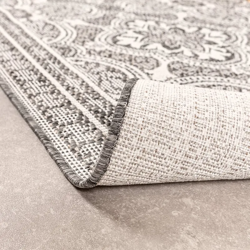 In- & Outdoor Teppich Quadrat - Summer Oriental Grau