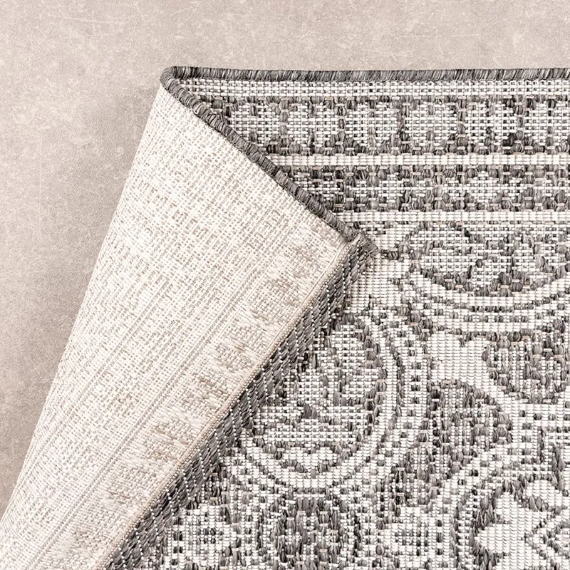 In- & Outdoor Teppich Quadrat - Summer Oriental Grau