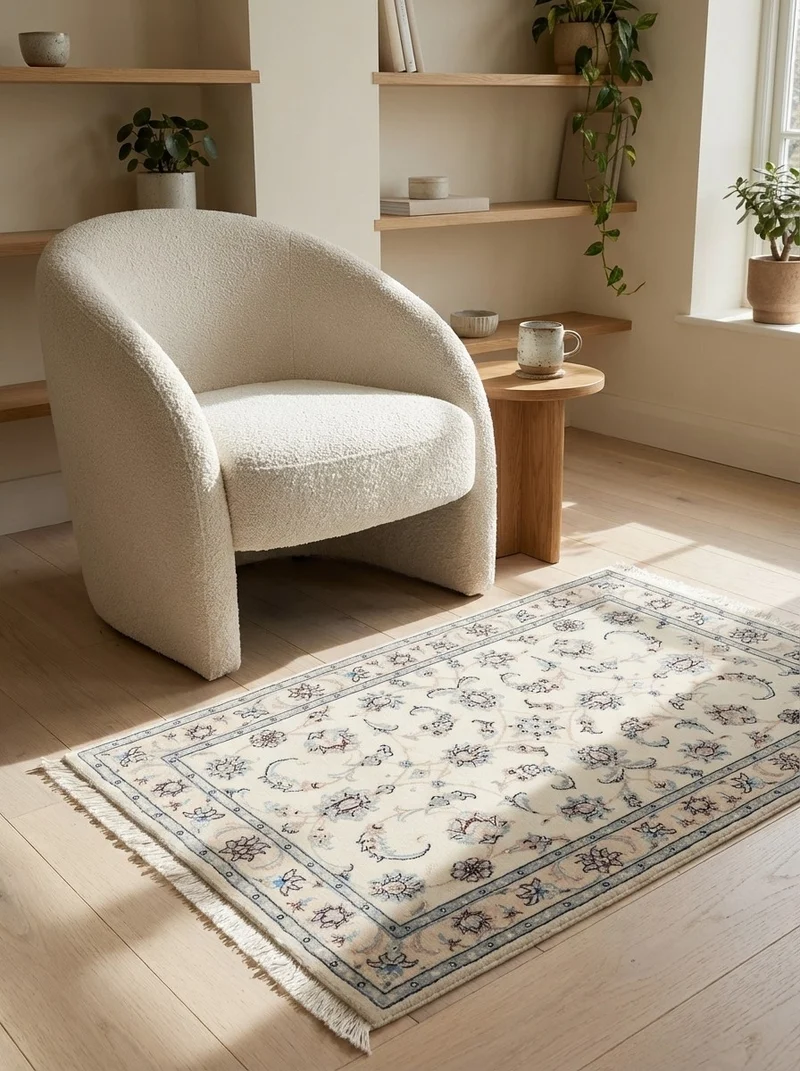 Nain 9La · Handgeknüpft – Beige, 109x83 cm