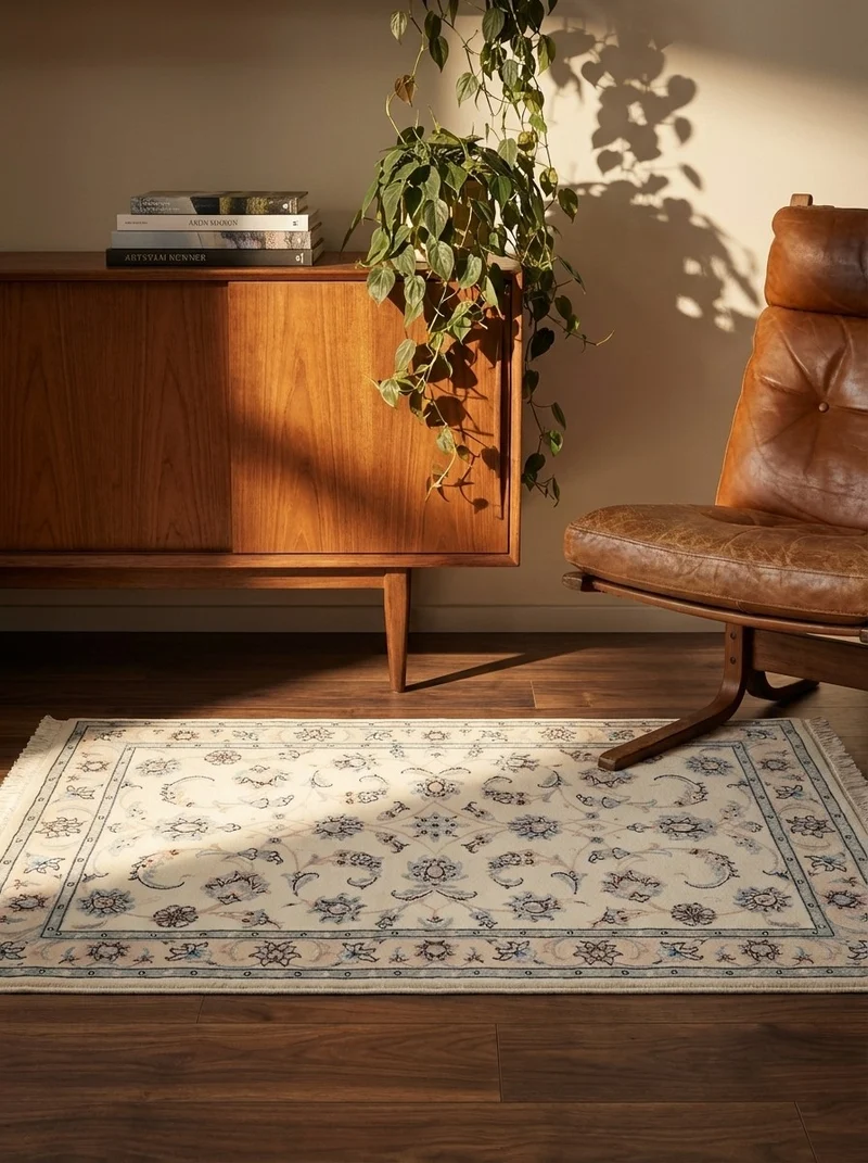 Nain 9La · Handgeknüpft – Beige, 109x83 cm