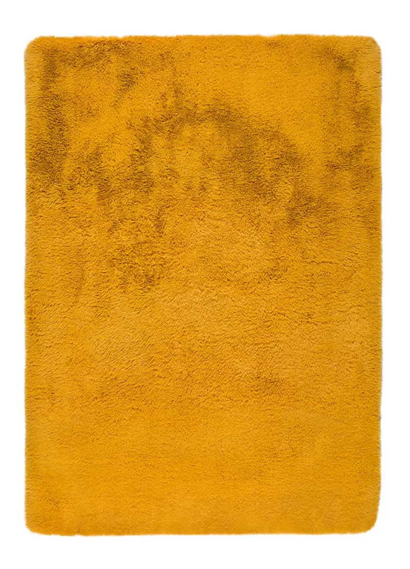Alfombra de pelo alto Alpaca Liso Mostaza