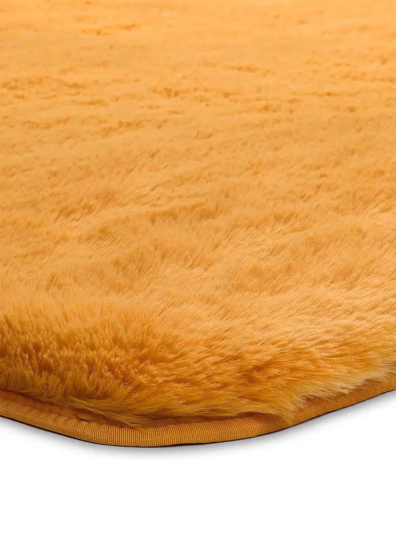 Alfombra de pelo alto Alpaca Liso Mostaza