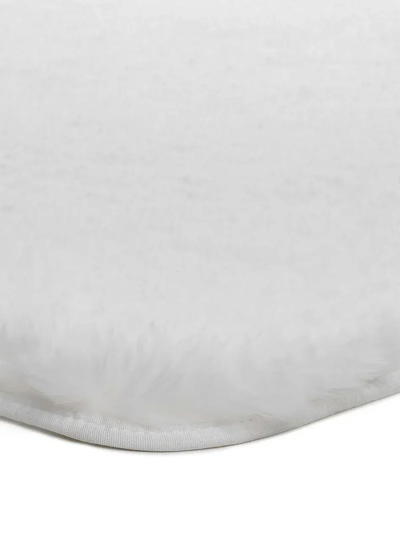 Alfombra de pelo alto Alpaca Liso Blanco