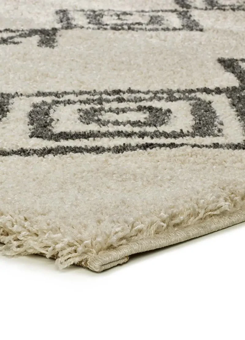 Alfombra étnica tipo shaggy Atlas 8764 Blanco