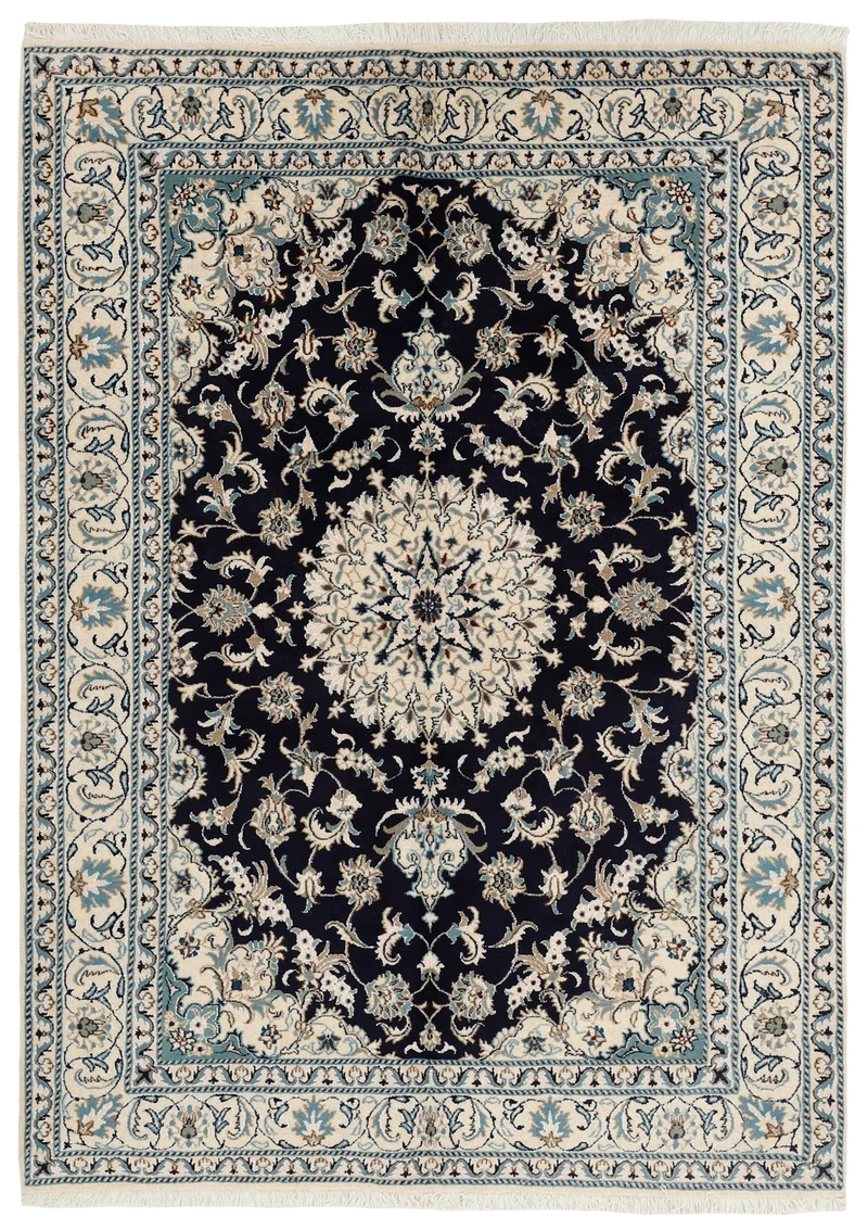 MY-RUG Teppich "Nain Kashmar" Medaillon-Design, Handgeknüpft
