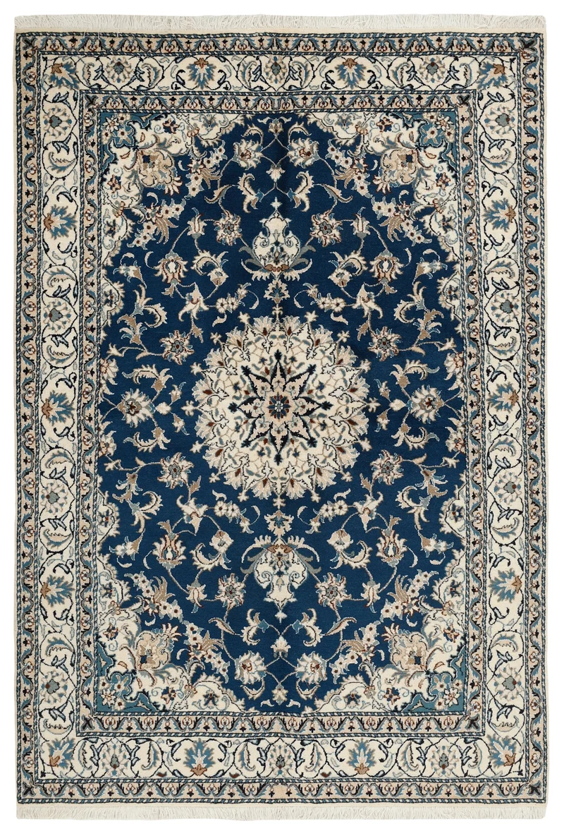 MY-RUG Teppich "Nain Kashmar" Medaillon-Design, Handgeknüpft