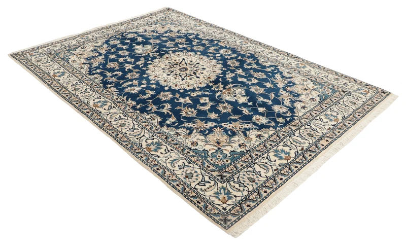 MY-RUG Teppich "Nain Kashmar" Medaillon-Design, Handgeknüpft