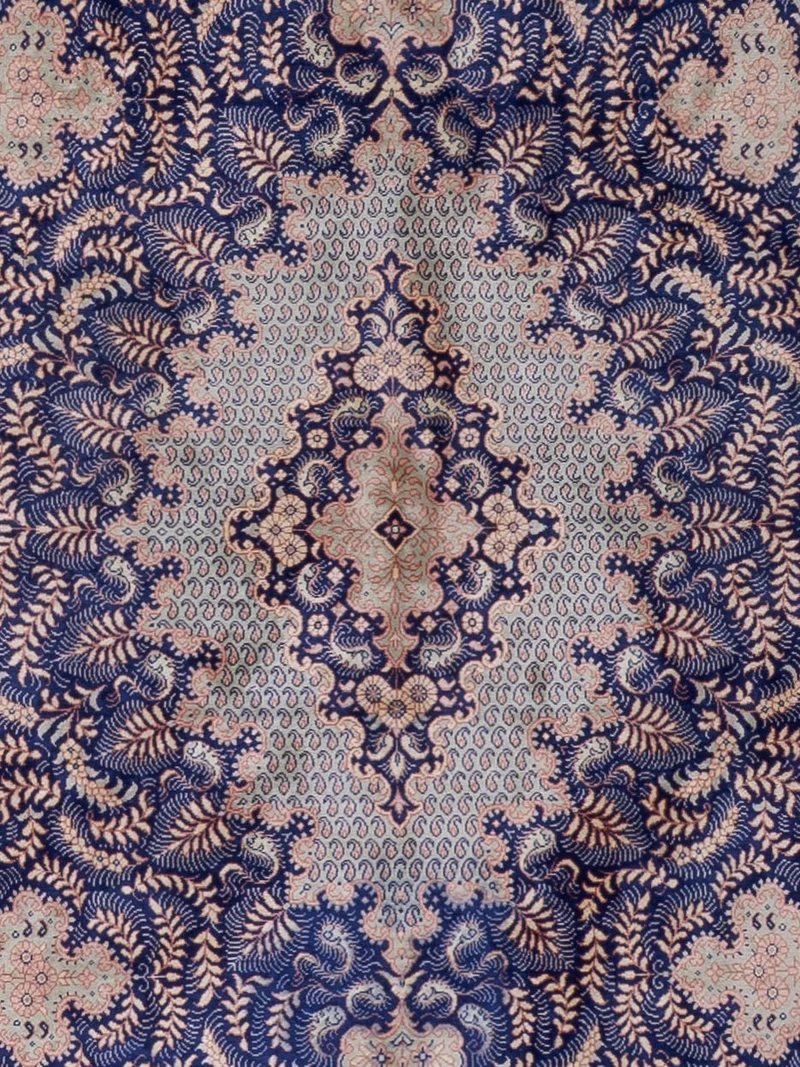Ghom - Seide Teppich 96x150cm - Perserteppich - hellblau