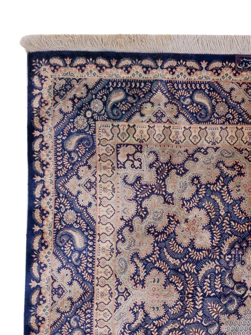 Ghom - Seide Teppich 96x150cm - Perserteppich - hellblau