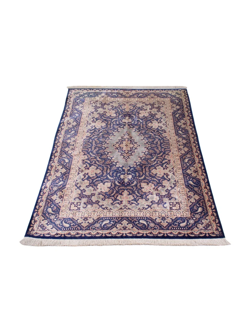 Ghom - Seide Teppich 96x150cm - Perserteppich - hellblau