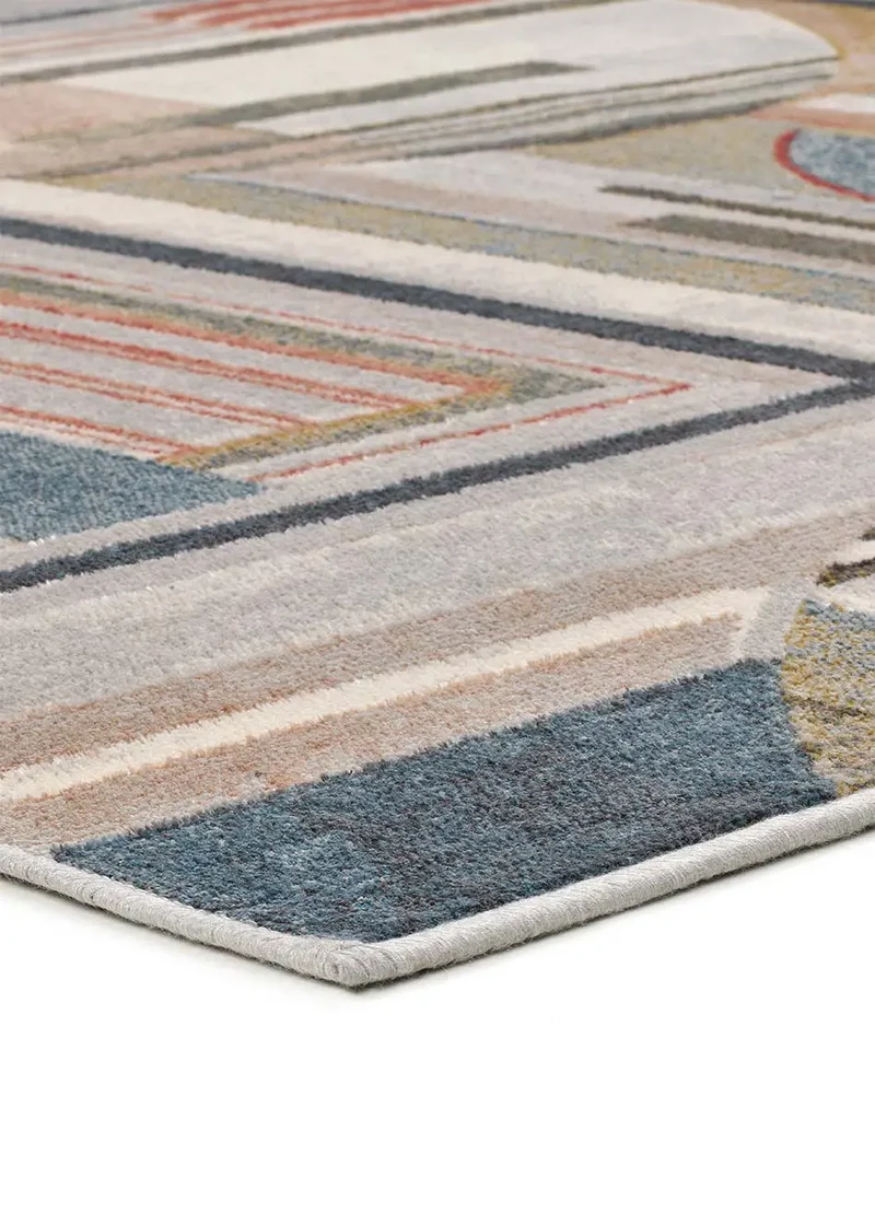 Alfombra geométrica en viscosa Bleik 22 Multicolor
