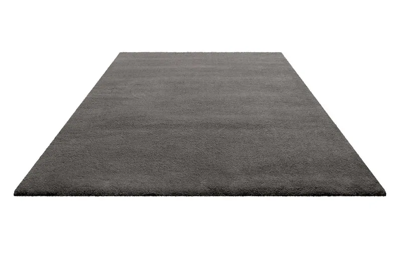 Teppich Grau Kurzflor aus Wolle "Campino" Homie Living