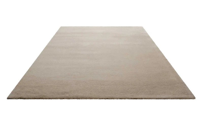 Teppich Sand Beige Kurzflor aus Wolle "Campino" Homie Living