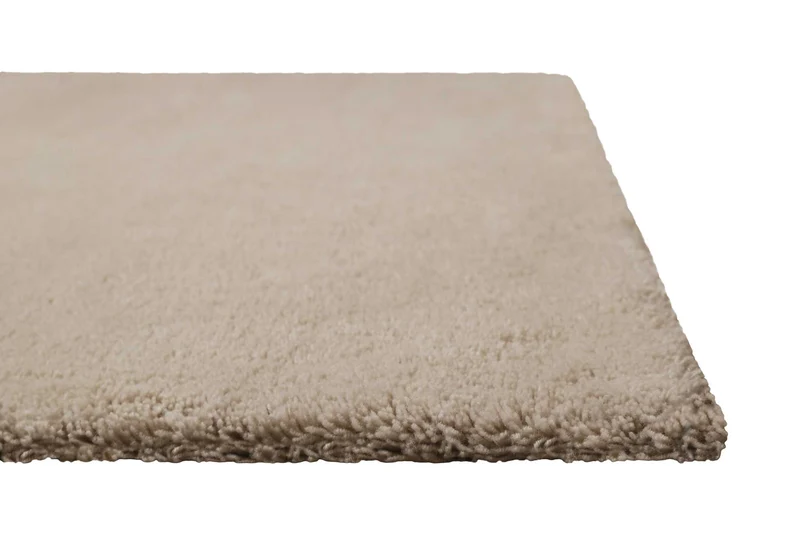 Teppich Sand Beige Kurzflor aus Wolle "Campino" Homie Living