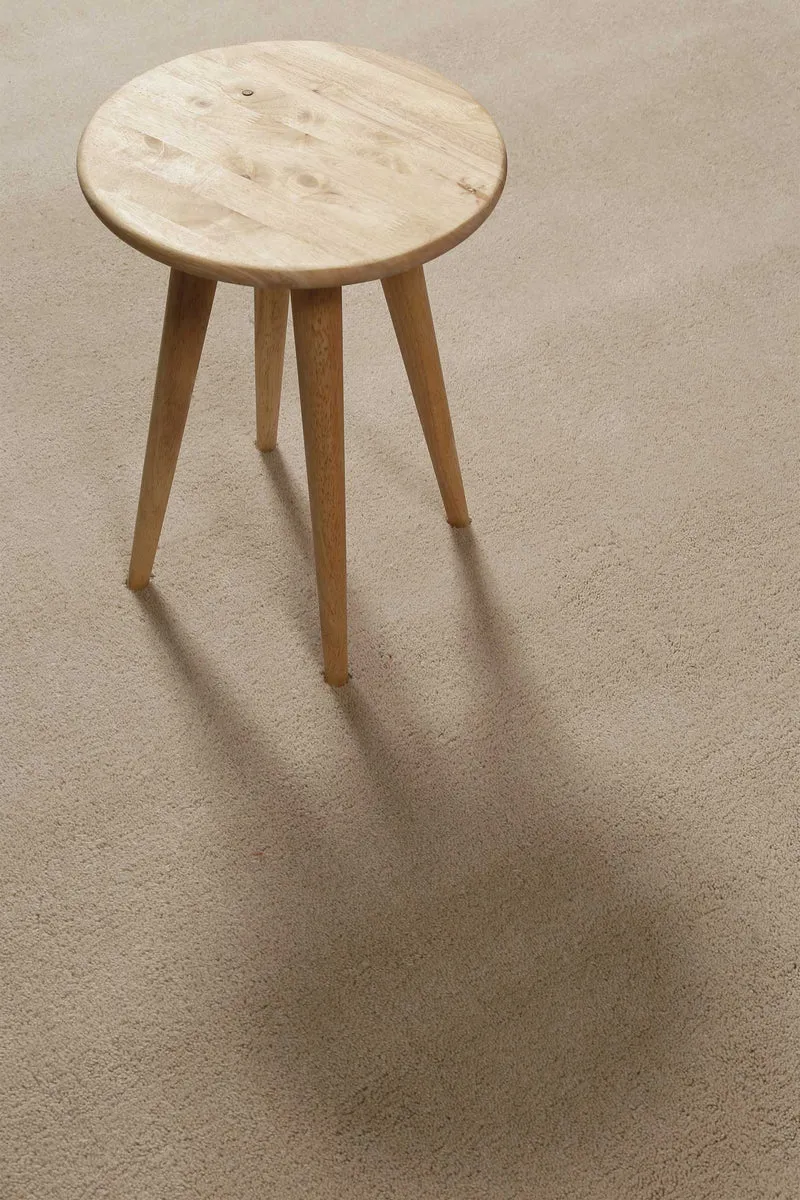 Teppich Sand Beige Kurzflor aus Wolle "Campino" Homie Living