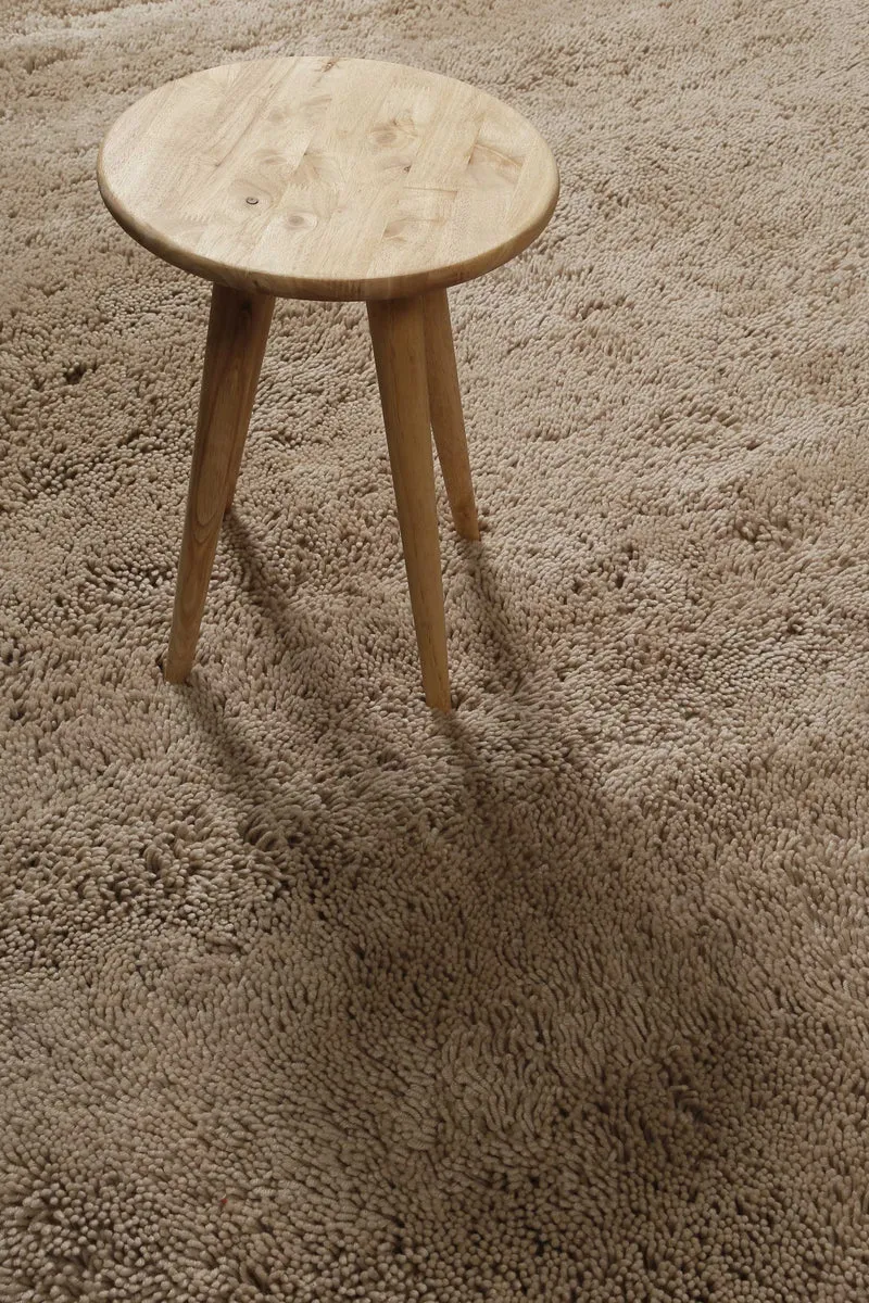 Wollteppich Sand Beige Shaggy Hochflor "Rossi" Homie Living