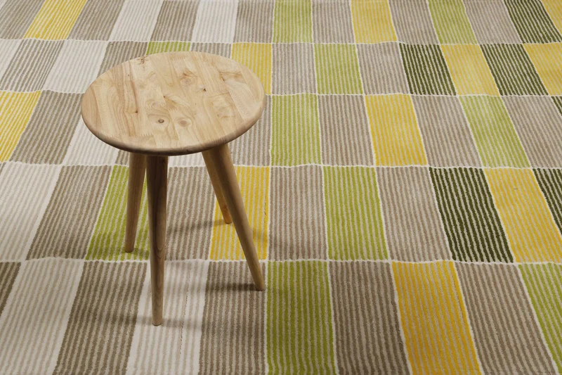 Esprit Teppich Gelb Grün Beige Kurzflor "Fida"