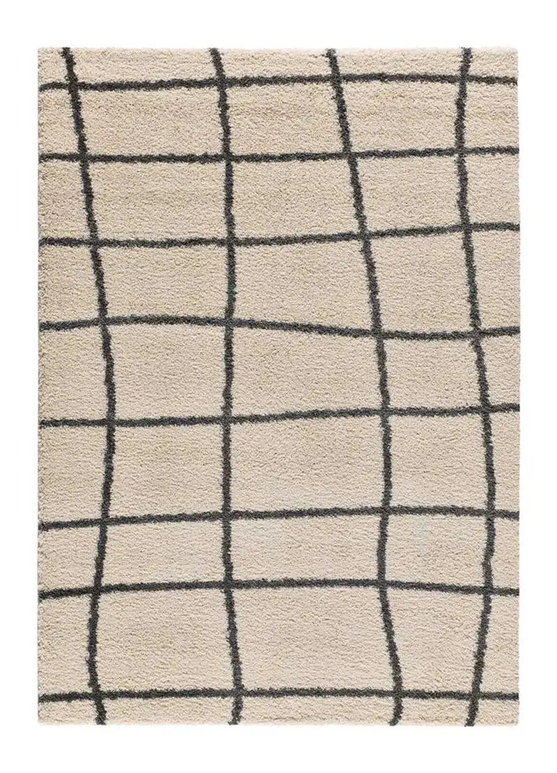 Alfombra de pelo alto estilo escandinavo Atlas 8766 Blanco