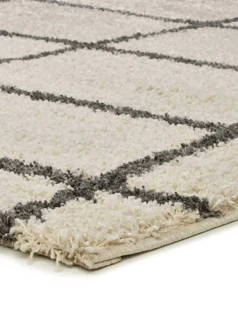 Alfombra de pelo alto estilo escandinavo Atlas 8766 Blanco