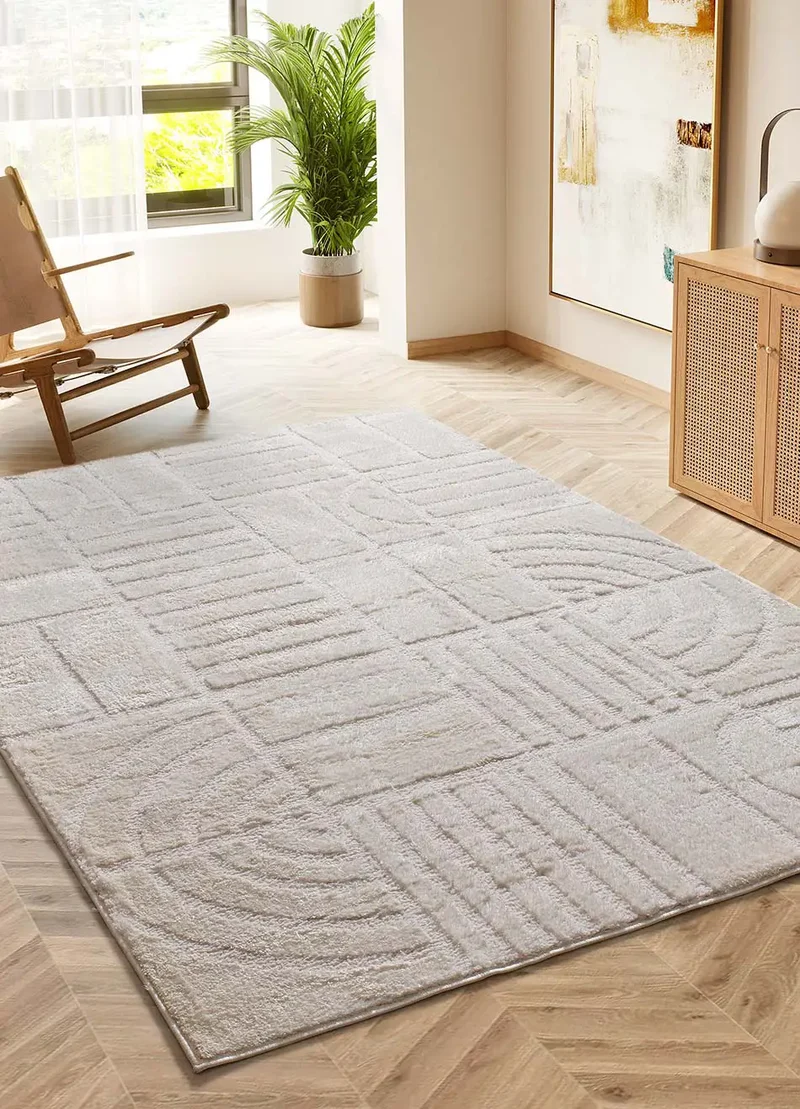 Alfombra de estilo escandinavo Blanche 8630 Blanco