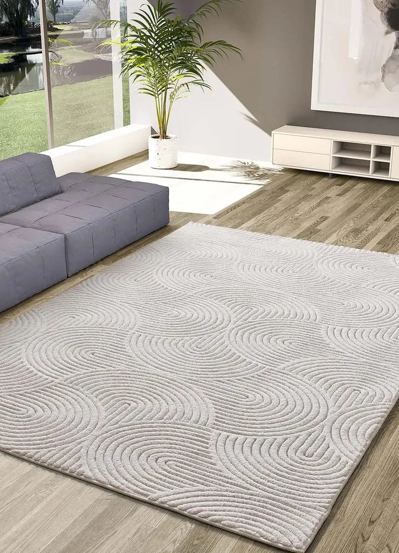 Alfombra lavable de texturas ESTILO 23040 Crema